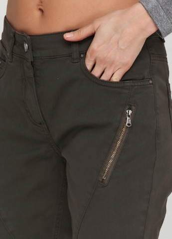 Темно-зеленые кэжуал демисезонные прямые брюки Brandtex Collection