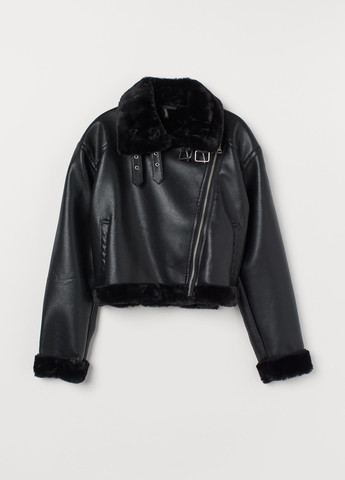 Чорна демісезонна куртка косуха H&M