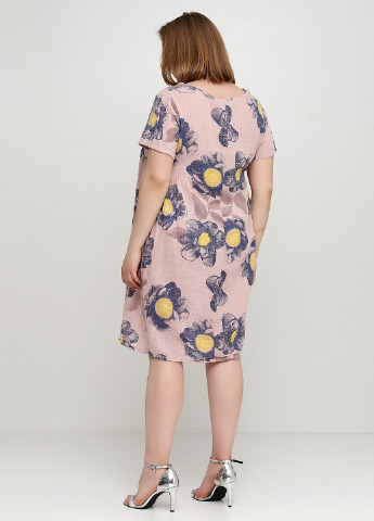 Пудровое кэжуал платье New Collection с цветочным принтом