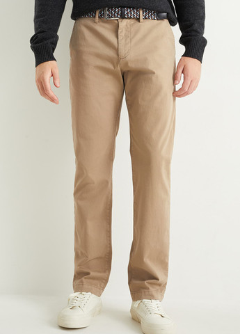 Бежевые кэжуал демисезонные прямые брюки C&A