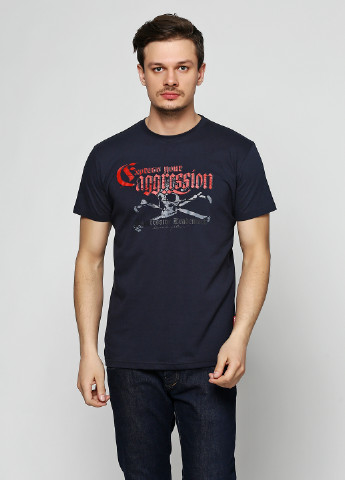 Темно-синяя футболка с коротким рукавом Dobermans Aggressive