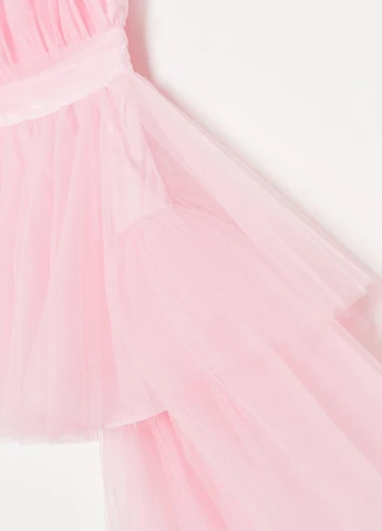 Рожева коктейльна сукня з відкритими плечима, зі шлейфом Missguided однотонна