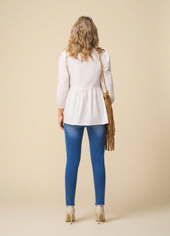 Кремовая блуза с баской SHEIN