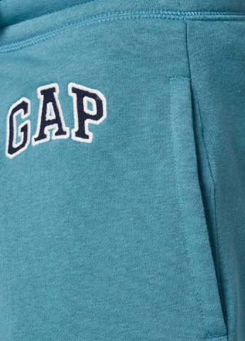 Штани Gap джогери логотипи бірюзові спортивні бавовна, трикотаж