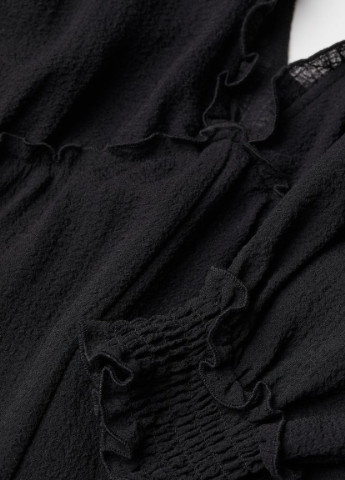 Комбинезон с оборками H&M однотонный чёрный кэжуал