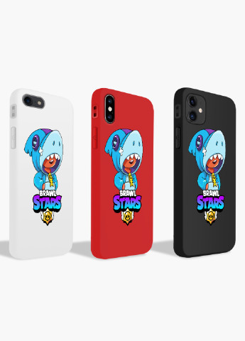 Чехол силиконовый Apple Iphone Xs Леон Акула Бравл Старс (Leon Shark Brawl Stars) (8938-1016) MobiPrint (219284214)