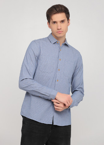 Темно-голубой кэжуал рубашка с геометрическим узором Asos