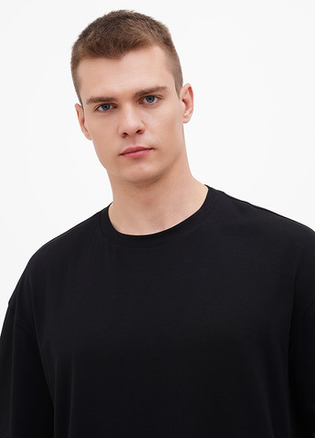 Черная демисезонная мужская футболка оверсайз KASTA design