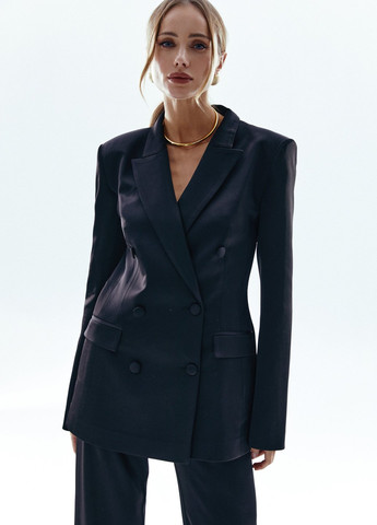 Черный женский жакет Gepur однотонный - всесезон