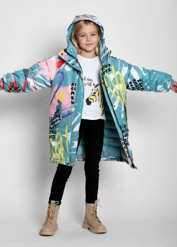 Мятная зимняя пухова куртка для дівчаток від 6 до 17 років X-Woyz
