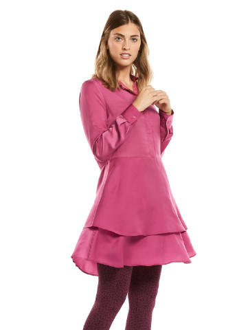 Розовое кэжуал платье рубашка The J. Peterman Company однотонное
