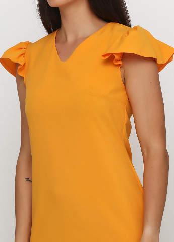 Оранжевое кэжуал платье клеш ANVI однотонное