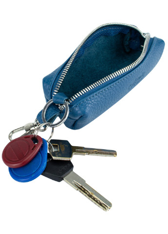 Ключниця шкіряна на блискавці жіноча HC-110 темно-блакитна HandyCover (219035201)