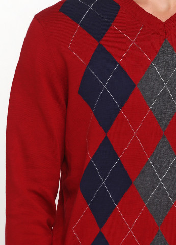 Темно-красный демисезонный пуловер пуловер CHD