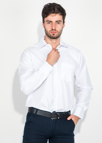 Белая кэжуал рубашка однотонная Labirint с длинным рукавом