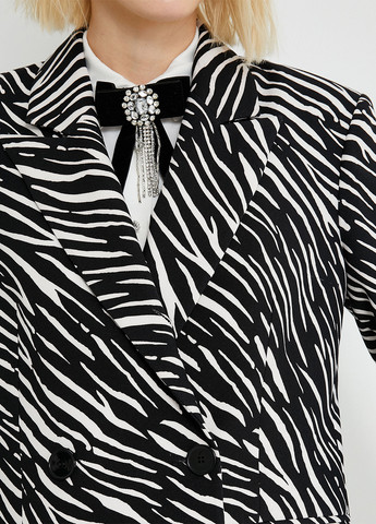 Черно-белый женский жакет KOTON зебра - демисезонный