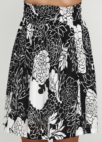 Черно-белая кэжуал цветочной расцветки юбка Tibi мини