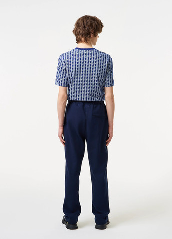 Темно-синие спортивные демисезонные прямые брюки Lacoste