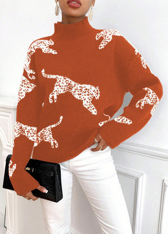 Теракотовий демісезонний светр SHEIN