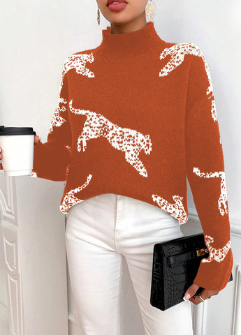 Теракотовий демісезонний светр SHEIN