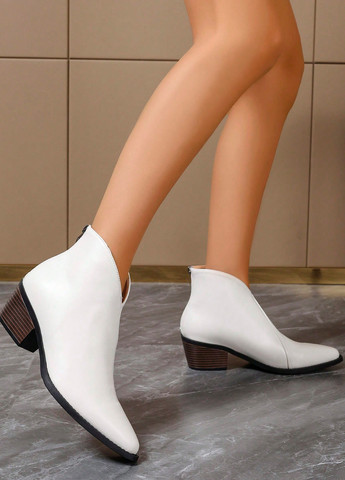 Осенние ботильоны SHEIN без декора из искусственной кожи