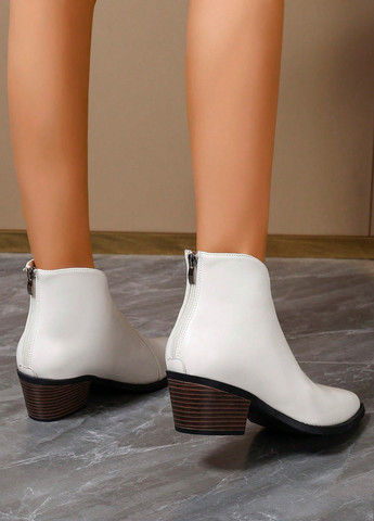 Осенние ботильоны SHEIN без декора из искусственной кожи