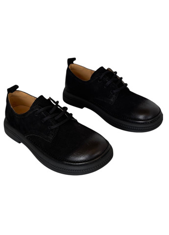 Meego Туфлі дербі чорний з натуральний нубук, румунія — демісезон (362387978)
