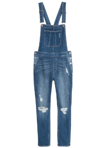 Комбінезон H&M комбінезон-брюки однотонний синій джинсовий