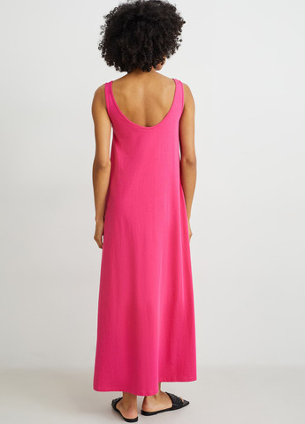 Розовое кэжуал платье платье-майка C&A однотонное
