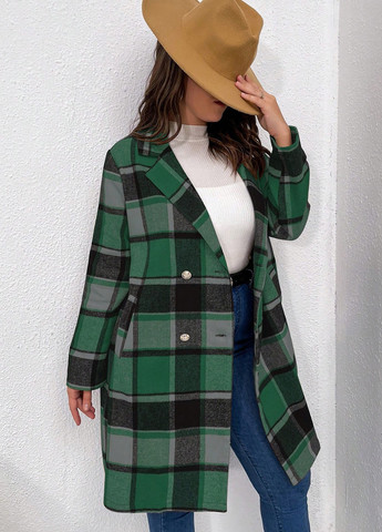 Комбіноване демісезонне Пальто двобортне SHEIN