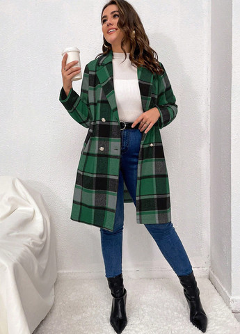 Комбіноване демісезонне Пальто двобортне SHEIN