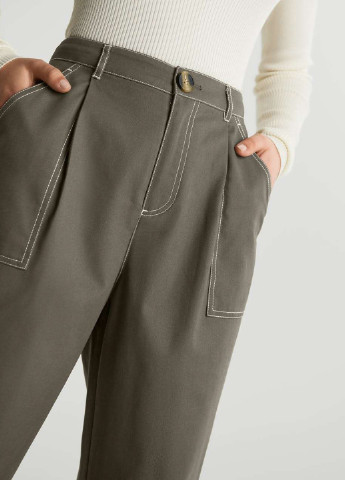 Серые кэжуал демисезонные зауженные брюки Gina Tricot