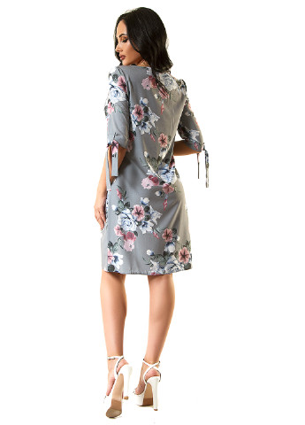 Серое кэжуал платье Demma с цветочным принтом