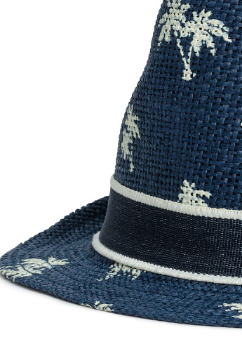 Шляпа H&M рисунок синяя кэжуал искусственная солома