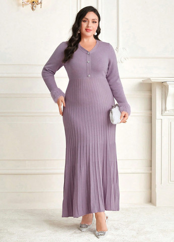 Бузкова кежуал сукня сукня светр SHEIN однотонна