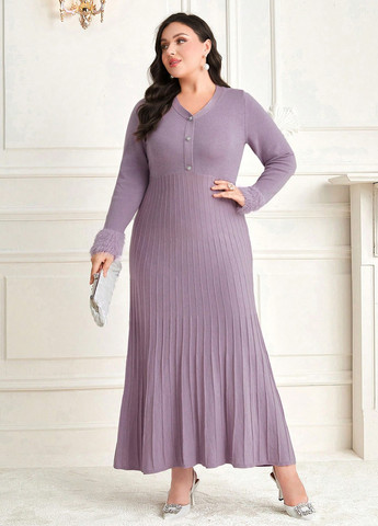 Бузкова кежуал сукня сукня светр SHEIN однотонна