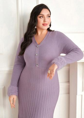 Бузкова кежуал сукня сукня светр SHEIN однотонна