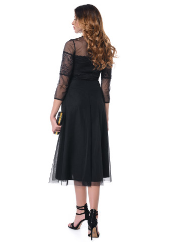 Черное коктейльное платье Arefeva однотонное