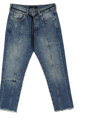 Голубые демисезонные зауженные джинсы Zara