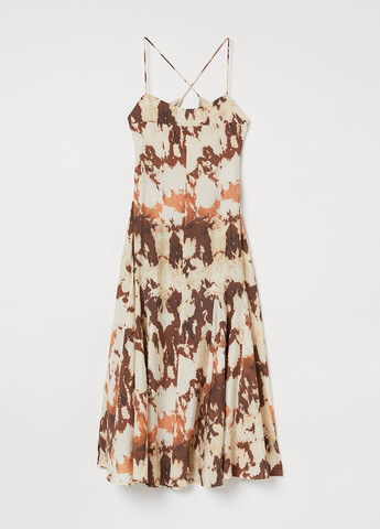 Бежева кежуал сукня кльош H&M з абстрактним візерунком