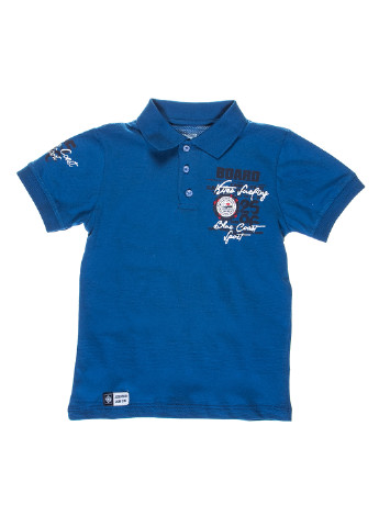 Синяя детская футболка-поло для мальчика Divonette с надписью