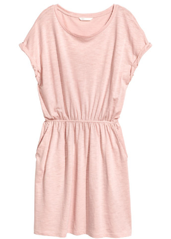 Розово-лиловое кэжуал платье платье-футболка H&M меланжевое