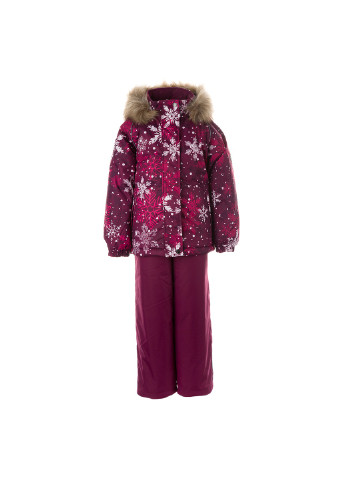 Бордовий зимній комплект зимовий (куртка + напівкомбінезон) marvel Huppa