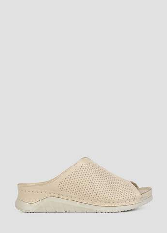 Бежевые сабо Springer на танкетке с перфорацией
