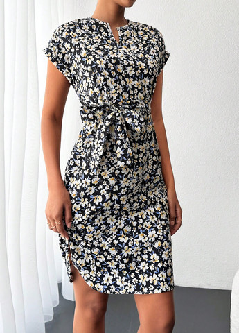 Комбінована кежуал сукня а-силует SHEIN з квітковим принтом