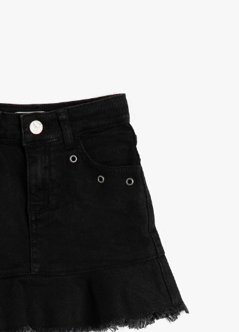 Черная джинсовая юбка KOTON а-силуэта (трапеция)