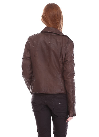 Темно-коричневая демисезонная куртка кожаная Imperial