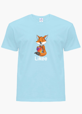 Голубая демисезонная футболка детская лайк лисичка (likee fox)(9224-1033) MobiPrint