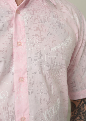 Розовая кэжуал рубашка с абстрактным узором Let's Shop