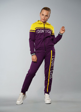 Фиолетовый демисезонный костюм (толстовка, брюки) брючный Tiaren